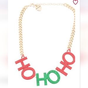 Festive Red and Green HO HO HO Necklace